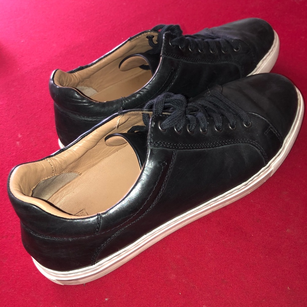 Black Leather Sneakers